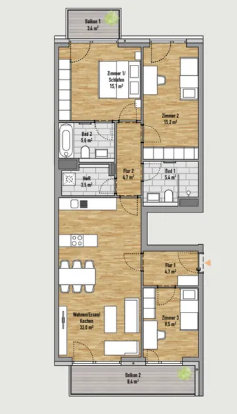 Alltagstaugliche 4-Zimmer-Wohnung in Berlin Mitte — photo 1